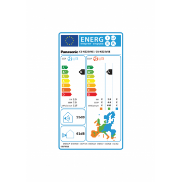 Panasonic NZ25VKE varmepumpe energimærket