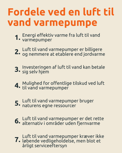 Fordele ved luft til vand varmepumpe