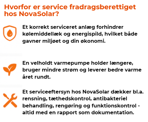 hvorfor er service fradragsberettiget hos NovaSolar