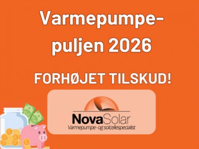 Varmepumpepuljen 2026 » Få 27.000 kr. i tilskud 