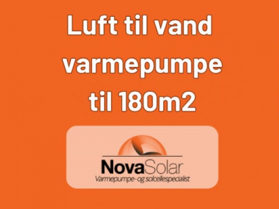 Luft til vand varmepumpe 180 m2